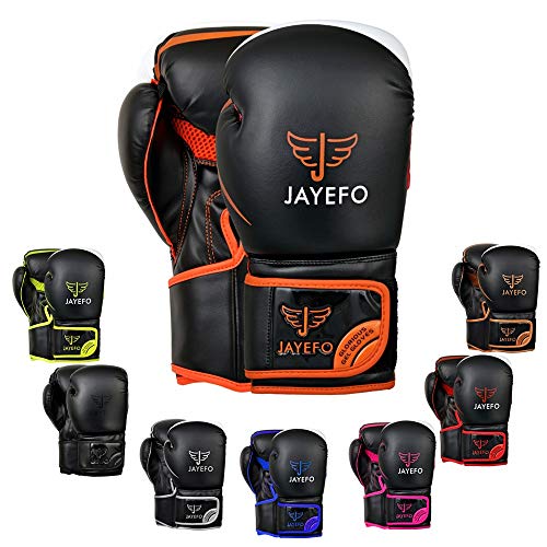 Jayefo Glorious Boxing Gloves Muay Thai Kick Boxing Leather Sparring Heavy Bag Workout