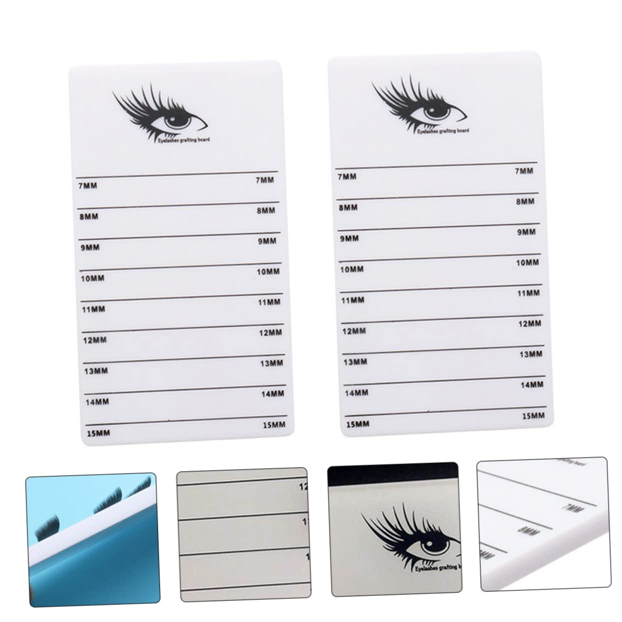 FOMIYES 2sets Lash Bed Eyelash Tech Eyelash Extension Display Board Beauty Salon Assistant 2pcs*2