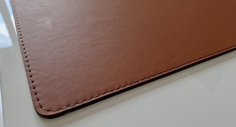 Schreibtischunterlage Echt Leder Rindsleder cognac braun (90cm x 50cm)