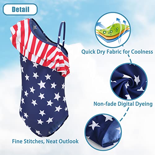 Image of Girls One Piece Swimsuits Hawaiian Ruffle Swimwear Kids Summer Bathing Suit 3-14 Years