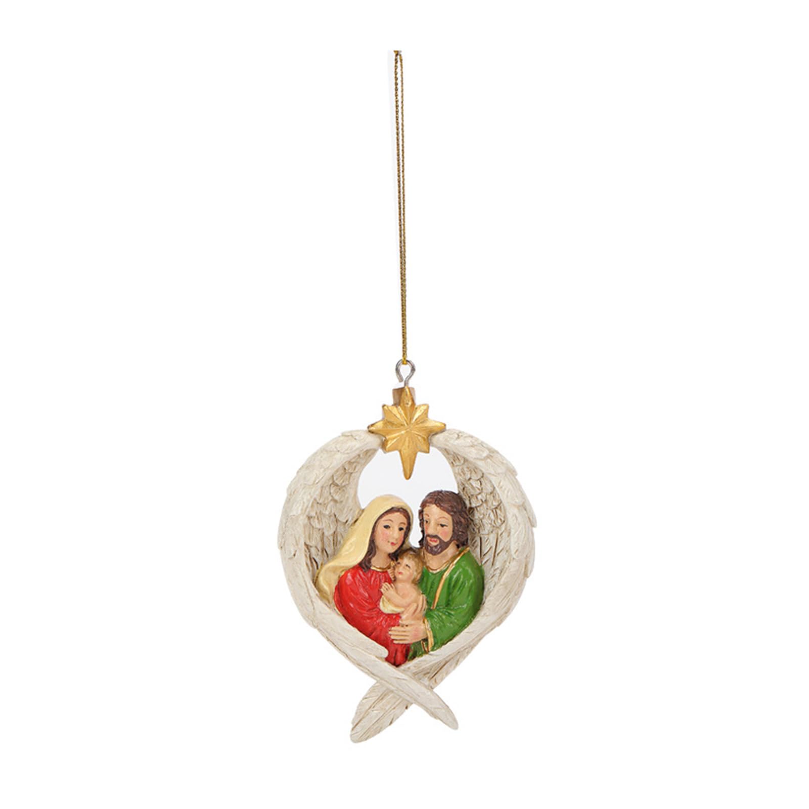 COOLHOOD Adherent Oriented Holiday Deck Hand Incised Rosin Sacred Family Suspended Decoration with Detailed Birth Plan Rosin Birth Decoration