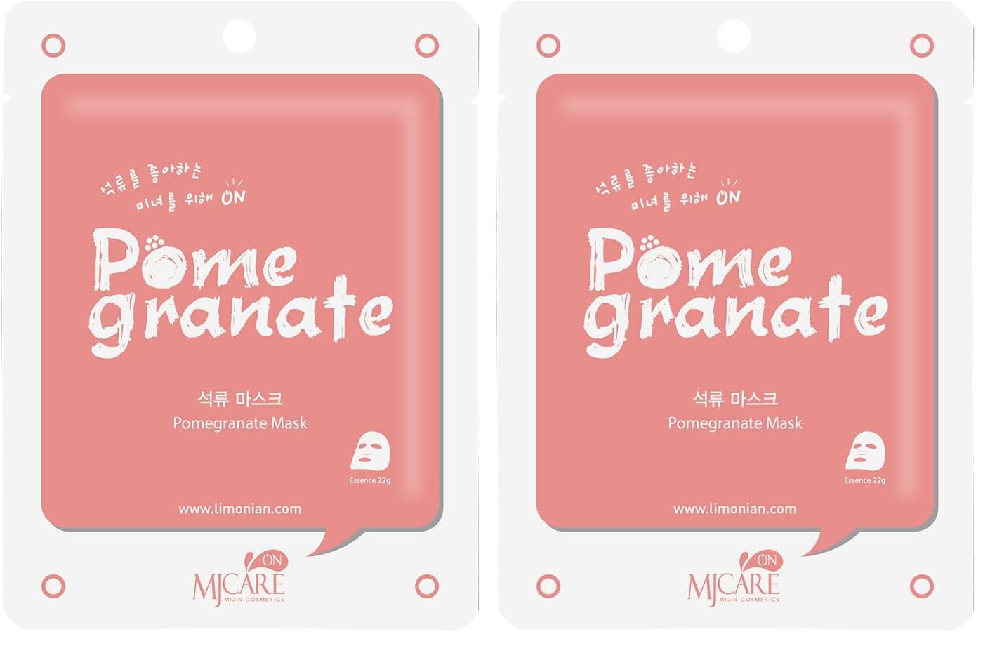 Mjcare On Pome Granate Mask Mjcare On Nar Özlü Yüz Maskesi 2li paket