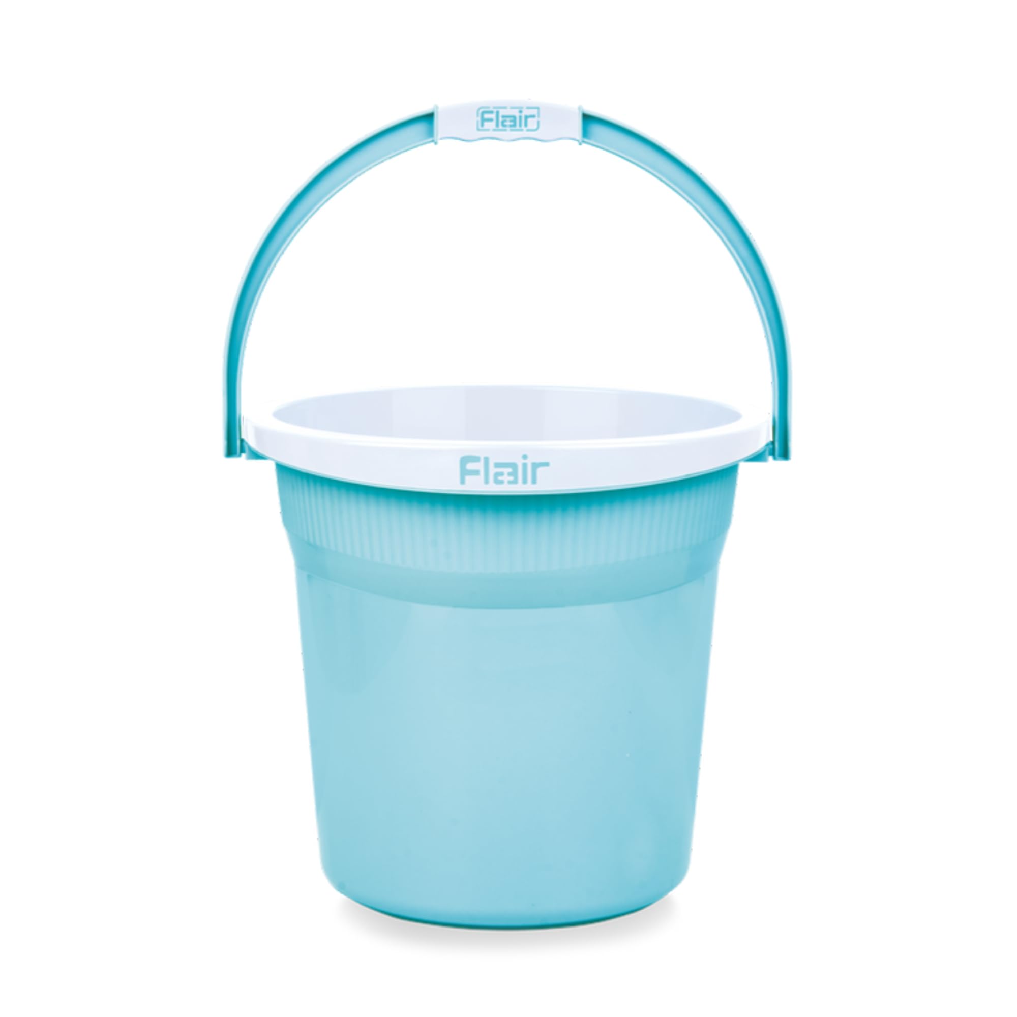 FLAIR Estella 19L Plastic Bathroom Bucket, Blue | Strong & Durable Water Storage Bucket with Easy-Grip Handle | Virgin Plastic, Lightweight & Multipurpose for Bathing and Daily Use
