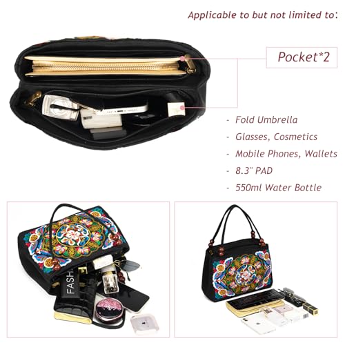 Bolso de hombro étnico bordado reversible miniatura 6