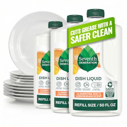 Seventh Generation Hand Dish Wash Refill, Lemongrass & Clementine, 3pk 50z