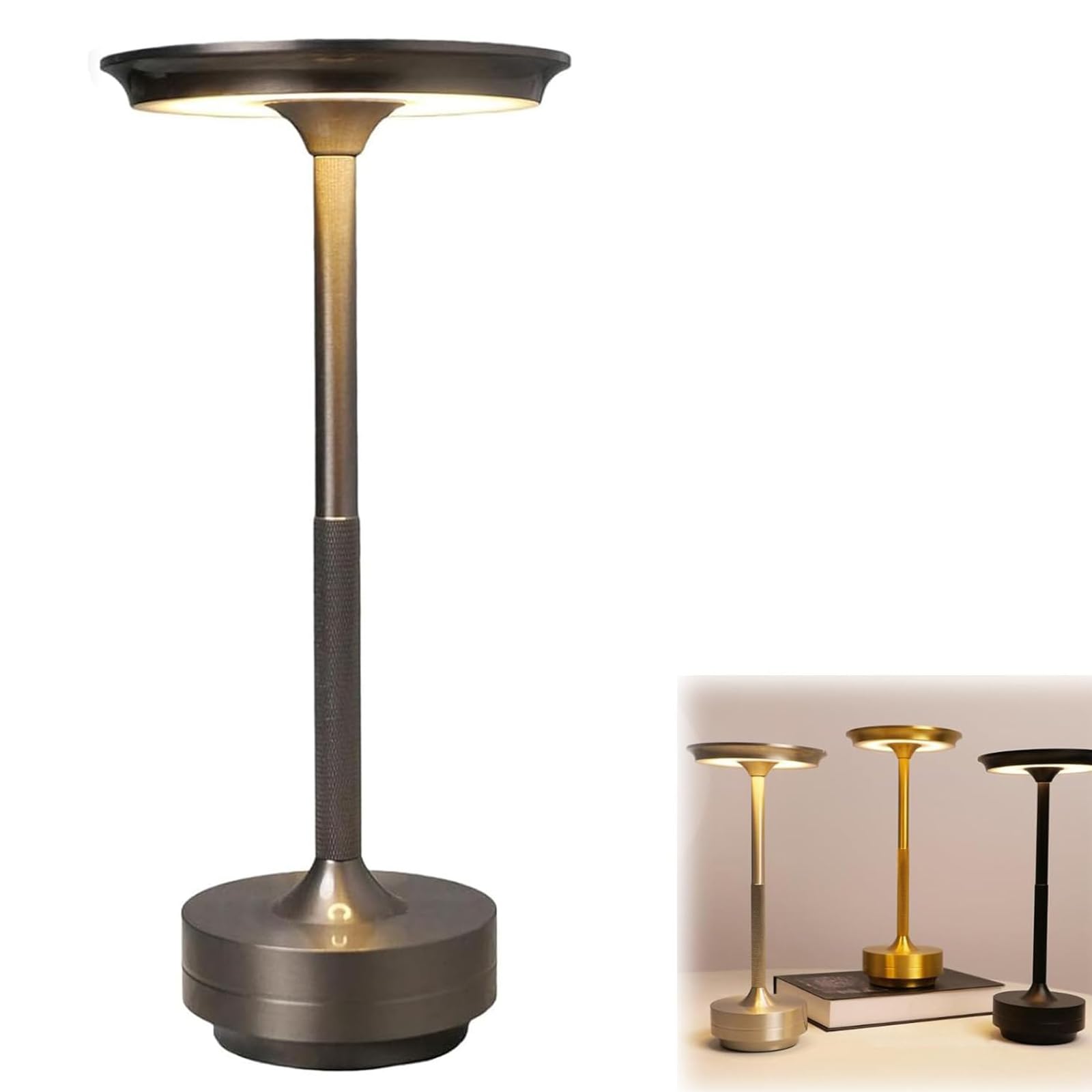 Sherum Ecolume Lamp, Outfany Ecolume, Vueeze Ecolume Table Lamp, Sherum Ecolume Cordless Lamp, Yifare Ecolume Lampsmall Kitchen Lamp, Small Counter Lamp for Kitchen Counter (Gray)