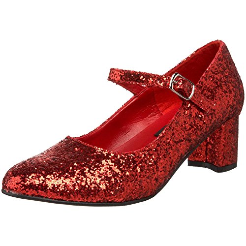 Womens Halloween Mary Jane Red Sequin Shoes