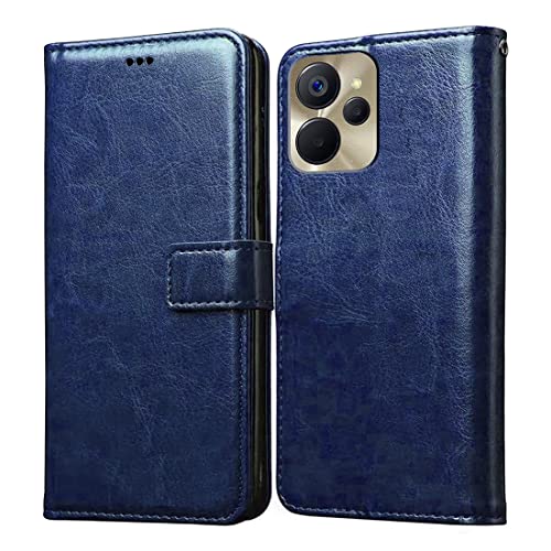 Image of Flip Cover Back Case for Realme 9i 5G | Premium Leather Finish | Inbuilt Pockets & Stand | Flip Cover Back Case for Realme 9i 5G (Blue)