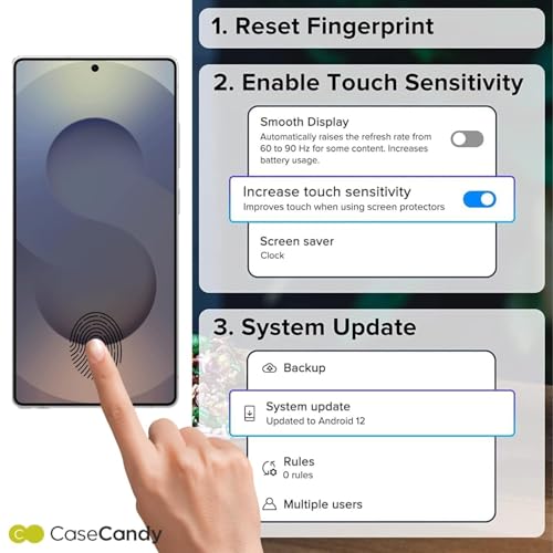 Image of Casecandy - (Pack 2 Screen Protector for Samsung S25 Ultra | Transparent Screen Guard For Galaxy S25 Ultra Fingerprint Support /S PEN Compatible /HD