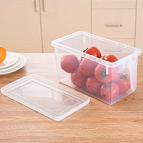 Image of Fridge Storage Boxes /Food Grade Kitchen Containers /Square Handle Food Storage Organizer Boxes With Lid And Handle For Refrigerator Vegetables -5L Air Tight (Pack Of 1), Transparent