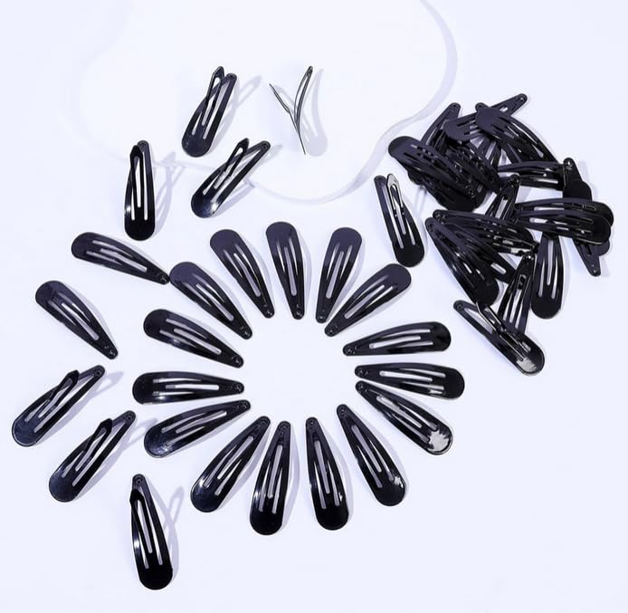 Miniatura 7 de BeeSpring 40 pasadores negros pequeños clip de presión tamaño 1.181 in (pequeño), pinzas de metal para el cabello para mujer, accesorios de gota de