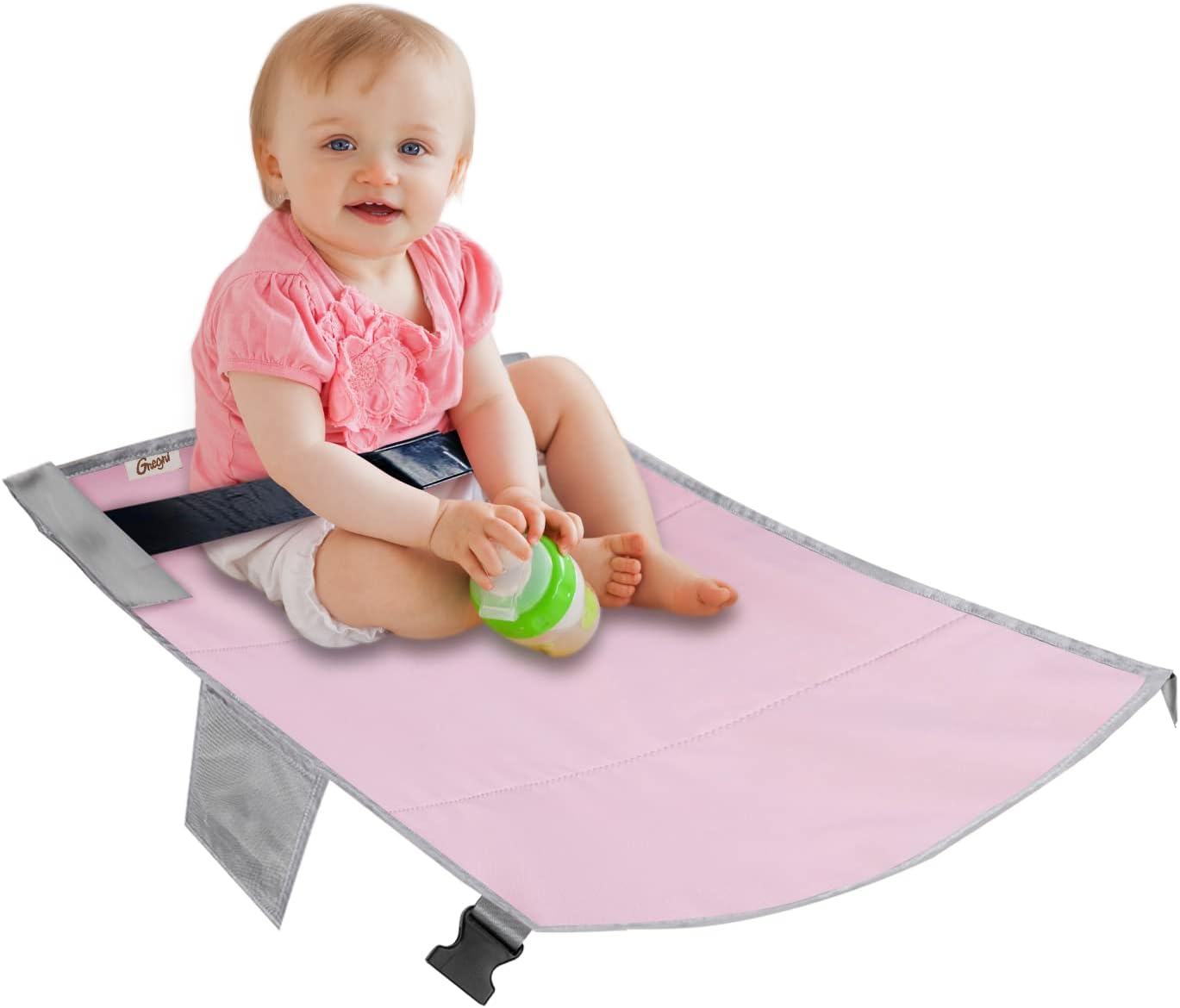 GNEGNIToddler Airplane Footrest, Kids Travel Bed, Toddlers Portable Foot Rest Hammock for Flights, Kids Bed Airplane Seat Extender, Leg Rest for Children to Lie Down on Plane (Pink)