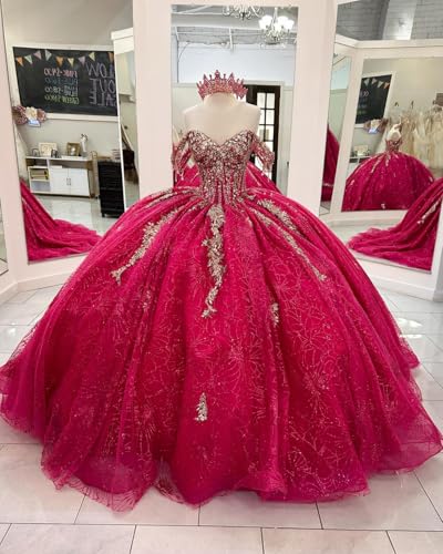 Gold Appliques Quinceanera Dresses with Bow Ruffled Ball Gown with Tiered Train Gorgeous Sweet XV Dresses SE0362