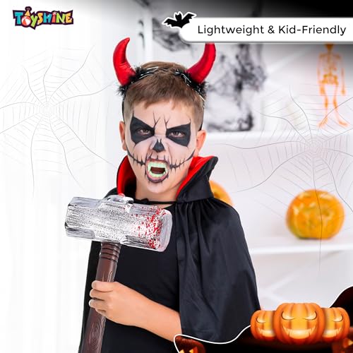 Image of Toyshine Simulated Plastic Bloody Long Handled Hammer Toy Fun Entertaining Fancy Dress /Theme Halloween Birthday Party Prop For Boys Girls