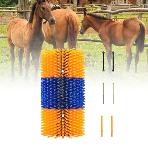 IEUDNS Escova para coçar gado, escova para cavalo, fácil de limpar, resistente, kit completo de esco