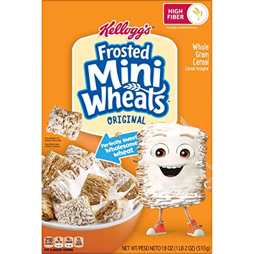 Kellogg's Frosted Mini-Wheats Cold Breakfast Cereal, High-Fiber, Whole Grain, Original, 18Oz Box (1 Box) #TOP6