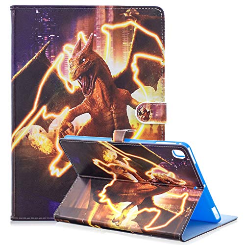 iPad 9.7 2018/2017 Cartoon Case, Hwota Cute Cartoon Super Hero Kids Girls Slim Flip Folio Stand Leather Case Auto Sleep/Wake Feature for Apple iPad 9.7 2018/2017 / iPad Air/iPad Air2 (Charizard)