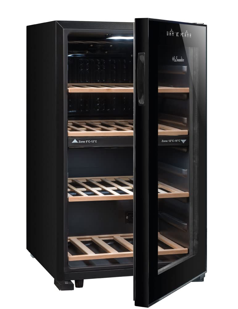 LA SOMMELIERE Cave de mise à température double zone LS51.2ZBLACK 50 Bouteilles