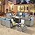 CAODOC 9 Piece Patio Furniture Set with 42" Propane Gas Fire Pit Table,Outdoor Sectional Conversation Set,Wicker Rattan Sofa Set with Rocker Chair