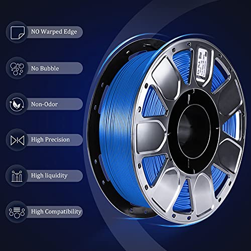 PLA 3D Printer Filament, Creality Ender Series,Upgrade Stronger Toughness Printing Consumables,Dimensional Accuracy +/- 0.03 mm, 1 kg Spool, 1.75 mm, Fit Most FDM Printer,Blue