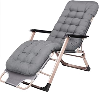 HZH Espreguiçadeira Cadeira de Gravidade Zero Reclinável ao Ar Livre Cadeira de Gravidade Zero Única Cama Dobrável de Escritório Cadeira Espreguiçadeira Ajustável Extra Larga com Almofada de Algodão