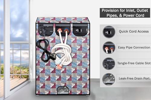 Image of Stylista Top Load Fully Automatic Washing Machine Cover Compatible for IFB 8 kg, 8.5 kg, 9 kg & 9.5 kg, Surface Pattern Grey