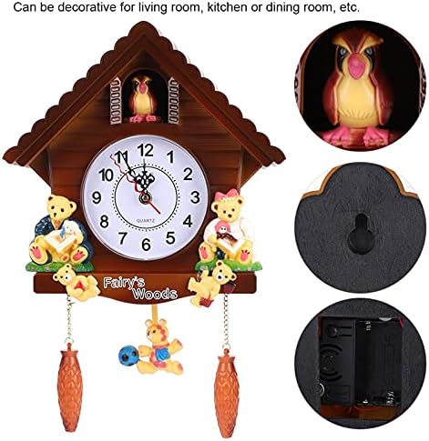 Vintage Cuckoo Clock Tree House Wall Clock with Animals for Home Office Living Room Bedroom Decoration Art Gift Craft Kids Supplies