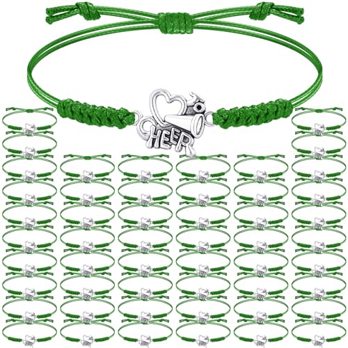 Image of Inbagi 48 Pcs Cheer Team Gifts Bulk Cheerleader Bracelet Party Favors