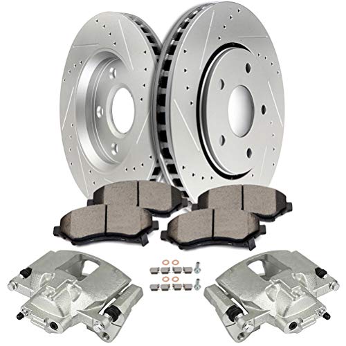 Image of SCITOO Front Brake Kit - Brake Calipers & Rotors & Pads 18B5045 18B5044 | For Chrysler For Town & Country,For Dodge For Grand Caravan,For Ram For C /V,For Volkswagen For Routan