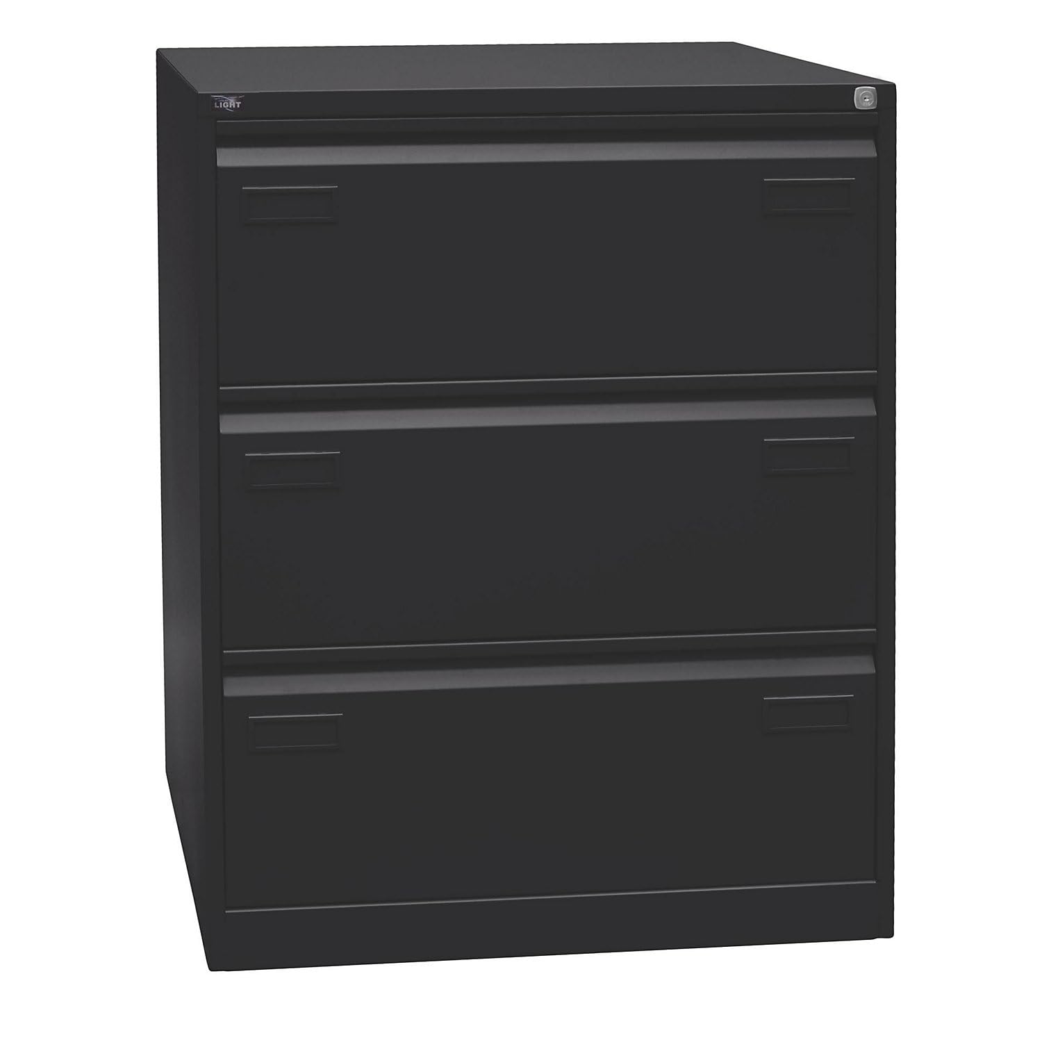 BISLEY Light Hängeregistraturschrank, doppelbahnig, DIN A4, 3 HR-Schubladen, Metall, 633 Schwarz, 62.2 x 80 x 101.6 cm