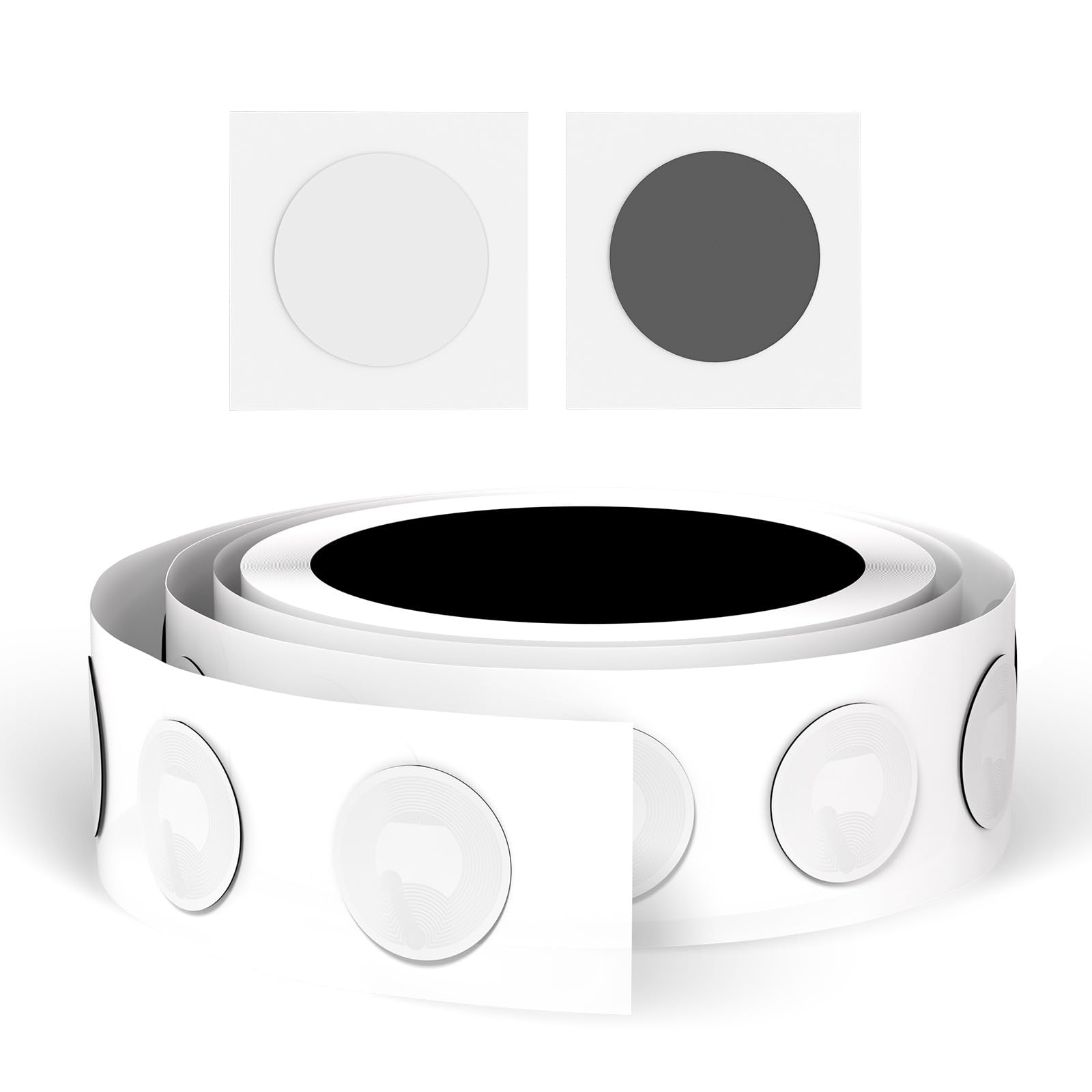Anti-Metall-NFC-Tags-Aufkleber mit Original-NTAG215-Chip, 25 mm, transparente RFID-Tags, wiederbeschreibbar, 504 Byte-Speicher, geeignet für alle NFC-fähigen Geräte und Smartphones (100 Stück)