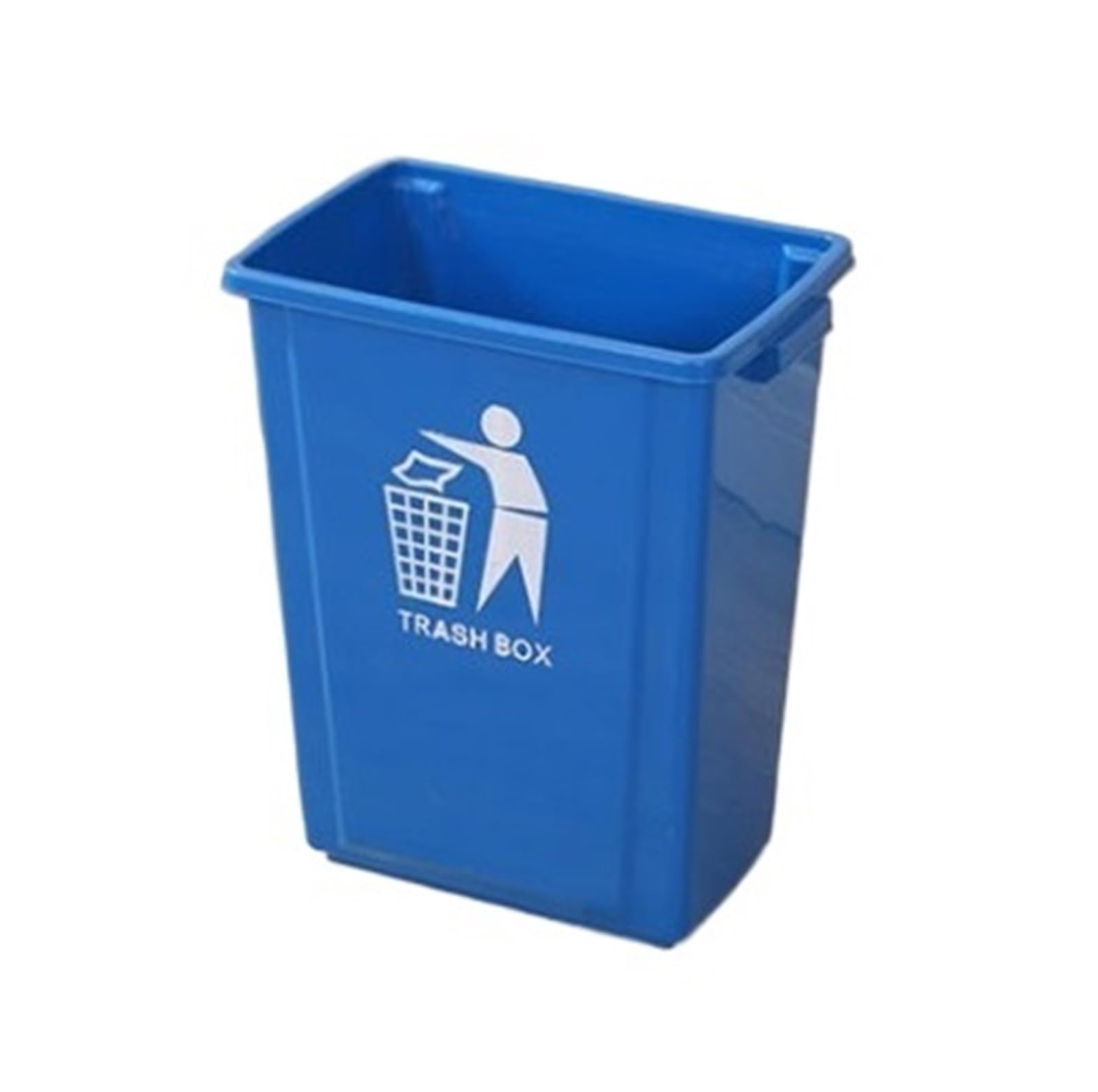 In Piedi Bidone Della Spazzatura Scoperto In Plastica For Esterni, Parco Commerciale, Centro, Scuola Cestino Da Esterno(Blue)
