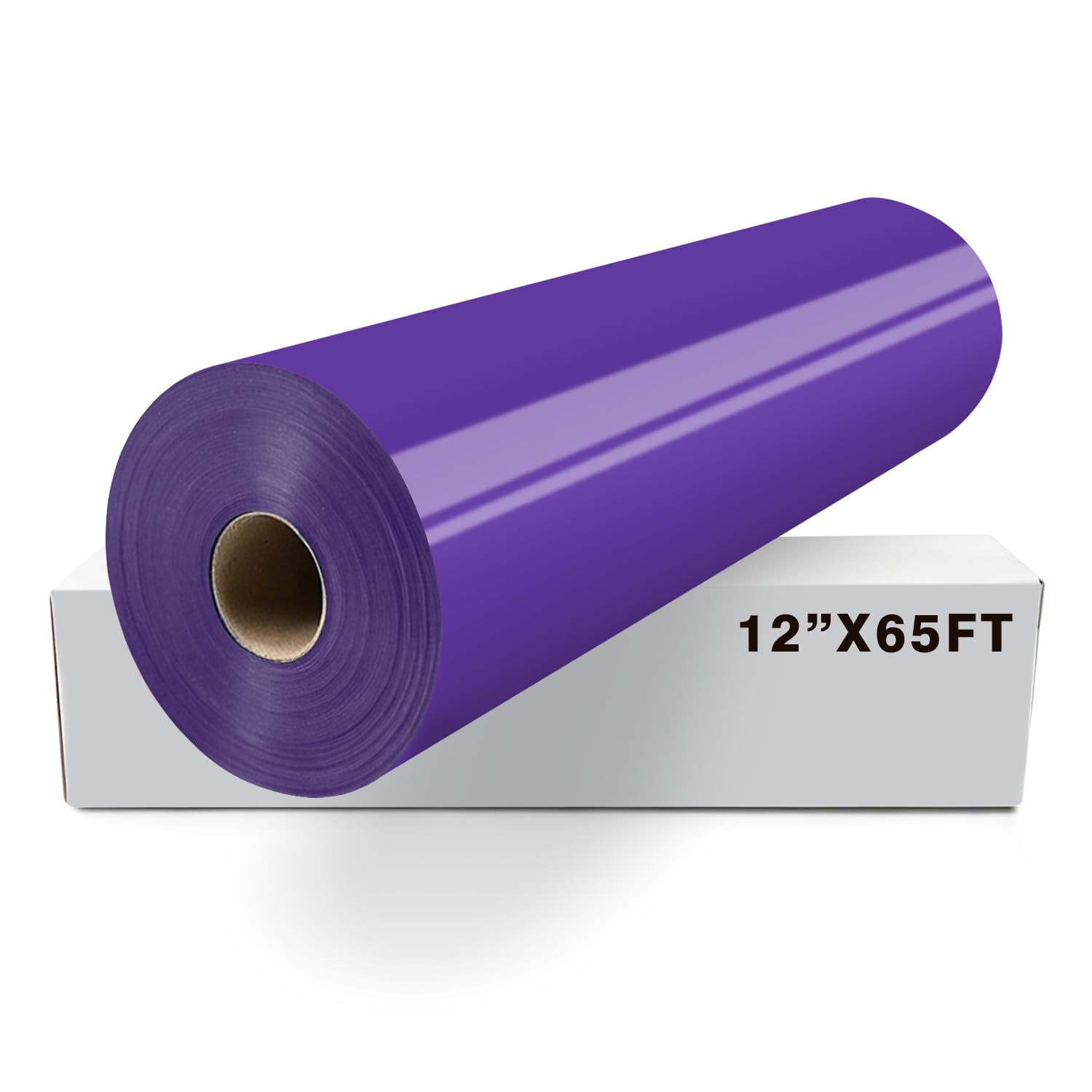 FUNKAKA Heat Transfer Vinyl Roll, 12" x 65ft Purple Iron on Vinyl for Shirt