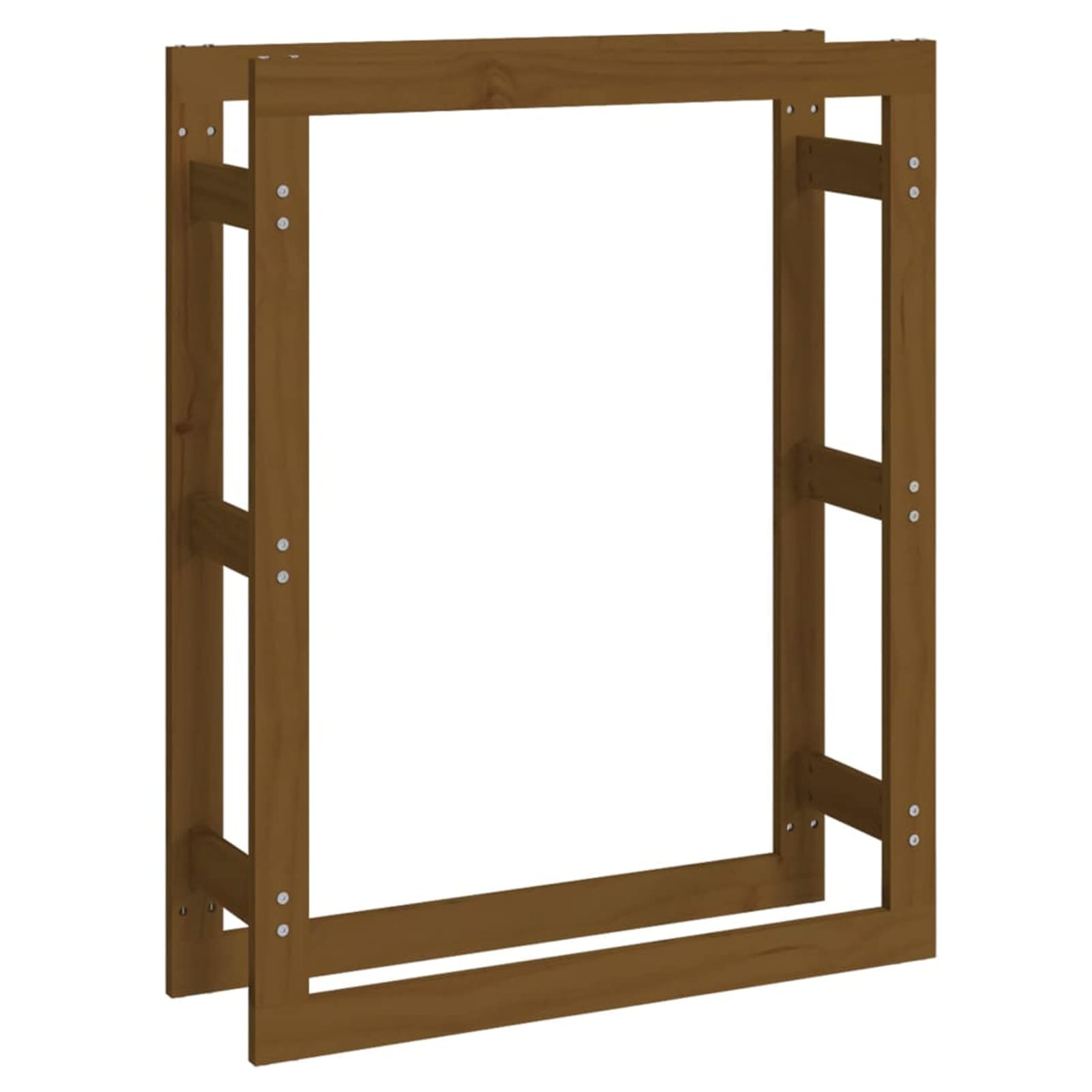 Portalegna Marrone Ambra 80x25x100cm in Legno Massello di Pino-Portalegna da Esterno per Legna da Ardere Robusto Impilatore di Legno Scaffale Porta legnaia da ardere