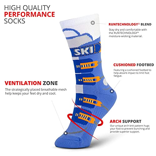ChalkTalkSPORTS Everyday Casual Ski Crew Socks - Multiple Designs & Colors - Youth & Adult - Skiing Mid-Calf Socks2