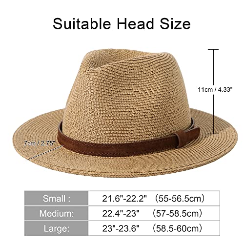 image for Lanzom Summer Beach Sun Hats for Men Women Foldable Floppy Travel Pack