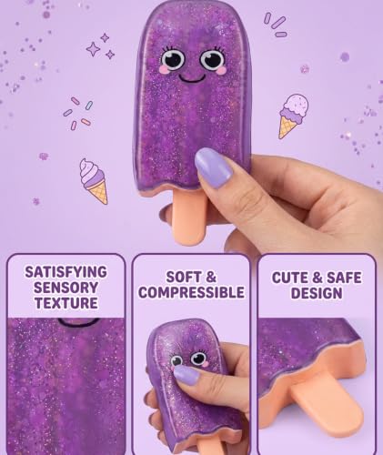 Image of 2Pcs Cheese Squishy, Taba Squishy, Dumpling Squishy-Stretchy Food-Shaped Sensory (Purple)