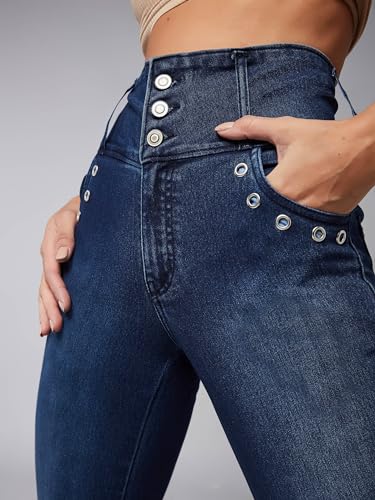 Image of Dolce Crudo Distressed High Rise Skinny Jeans for Women