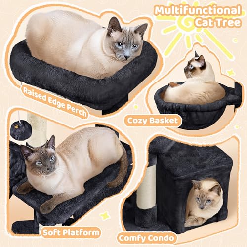 Árbol para Gatos Yaheetech Multi-Niveles 34.5in Negro miniatura 4