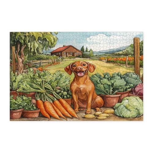 Rompecabezas de madera de 1000 piezas con estampado de alta calidad de perro Vizsla