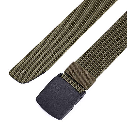 Mile High Life | Nylon Web Belt | Outdoor Military Web Belt | Cut To Fit Up To 52” | 1.5” Width | None Metal Buckle Belt (Olive, 142Cm) #TOP2