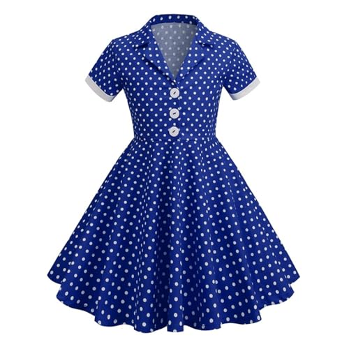 Toddler Kids Girl Polka Dot Vintage Summer Dress Vintage Retro Casual Skator Baby 50's Audrey Girls Dress Summer Dresses3