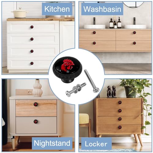 Lot de 4 boutons de placard de cuisine et tiroir de commode noir mat