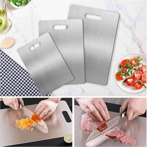 Tabla de cortar de acero inoxidable resistente y bandeja para queso o sushi 6