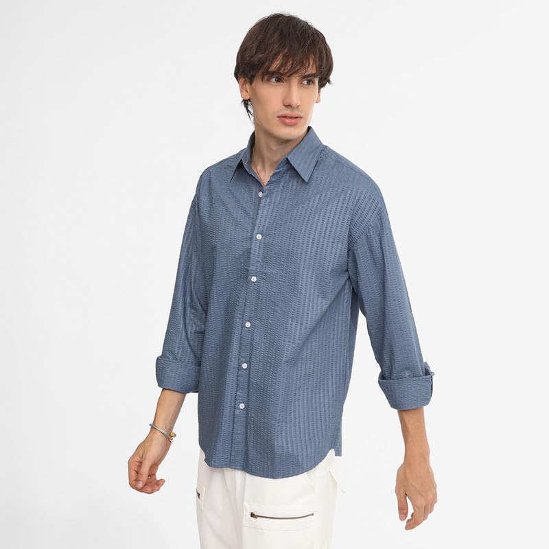Image of CAHOOT Men's Tartan Plaid Shirt for Casual Wear | Spread Collar | Long Sleeve | Button Closure | Shirt Crafted with Comfort Fit for Everyday Wear