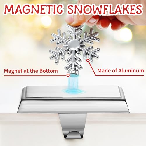 image for SYITCUN Stocking Holders for Mantle, 4 Pcs Weighted Christmas Stocking