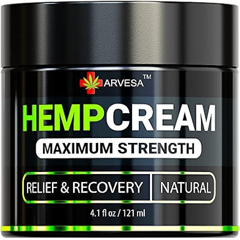 Natural Hemp Cream for Muscles, Joints, Foot, Back with Hemp, Arnica, Turmeric - Natural Hemp Oil Extract Gel - Made in The USA, 4.1 fl.oz Cover