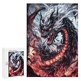 300 PCS Rompecabezas para Adolescentes Black Dragon with Red Eyes Rompecabezas Juegos Relajantes Pero Divertidos Y Humorísticos Cumpleaños Y Navidad 300 PCS