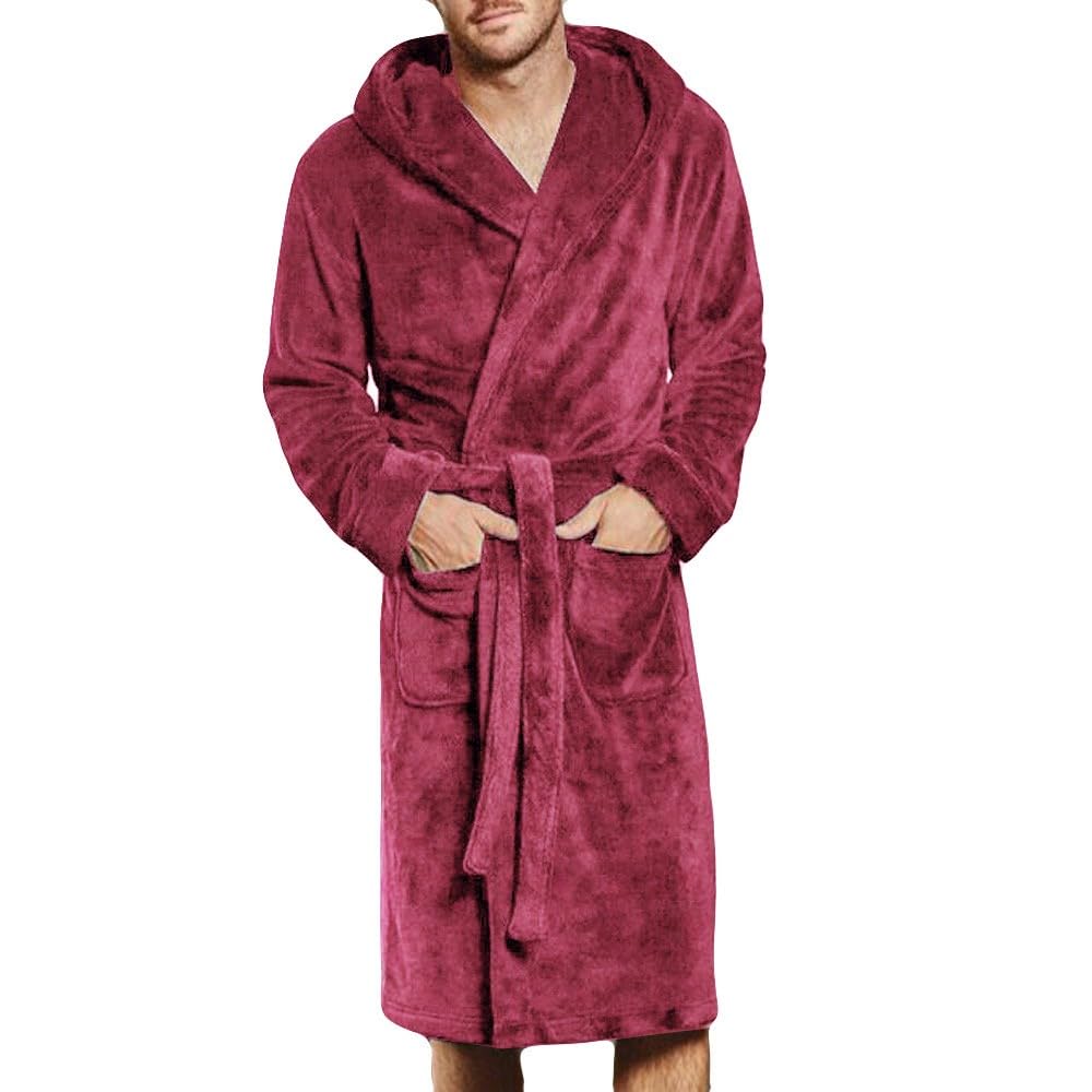 Baby Dolls & Negligees Für Unisex Fleece, Bademantel Langarm Baggy S-5Xl | Morgenmantel Unisex Mit Revers Weit Schlafanzug V-Neck Loungewear Hausanzug Mit Gürtel Plain Pyjama Dicker Nachtwäsche