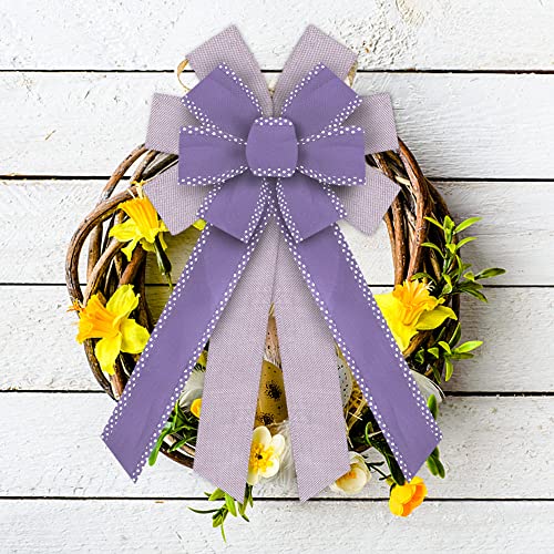Purple Wired Edge Ribbons 2.5" 10 Yards, Spring Solid Wired Edge Decoration Wired Ribbon Fabric Craft Ribbon Burlap Wrapping Ribbon For Holiday Party Wrapping Diy Craft Party Decoration Wreaths Bow #TOP4